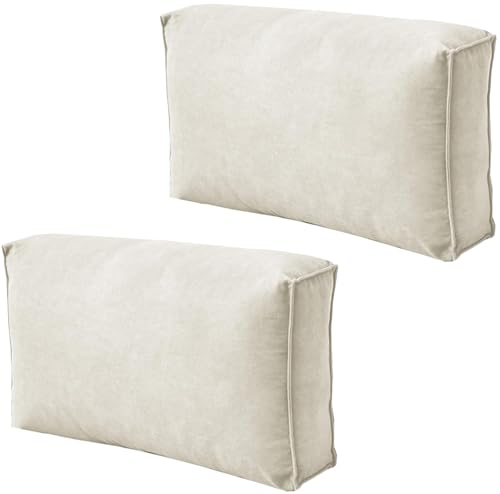 seokor Lesekissen für Bett und Sofa Weiches Kopfteilkissen 60/70/80/90/100cm Couch Rückenlehne Kissen mit Abnehmbarem Bezug Lendenwirbel-/Rückenstützkissen(2,60x45x12cm(2pcs)) von seokor