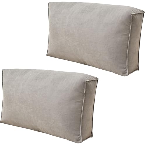 seokor Lesekissen für Bett und Sofa Weiches Kopfteilkissen 60/70/80/90/100cm Couch Rückenlehne Kissen mit Abnehmbarem Bezug Lendenwirbel-/Rückenstützkissen(3,60x45x12cm(2pcs)) von seokor