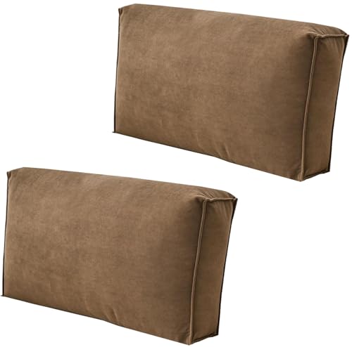 seokor Lesekissen für Bett und Sofa Weiches Kopfteilkissen 60/70/80/90/100cm Couch Rückenlehne Kissen mit Abnehmbarem Bezug Lendenwirbel-/Rückenstützkissen(5,60x45x12cm(2pcs)) von seokor