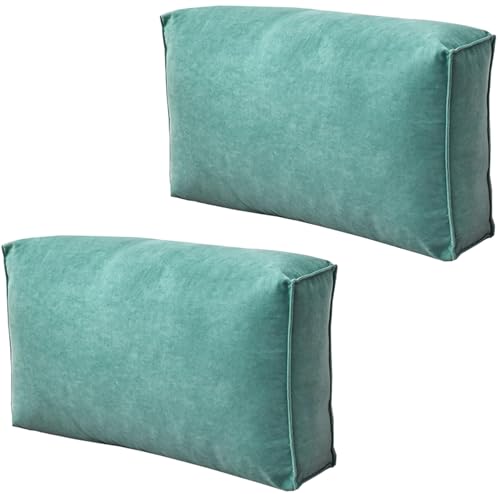 seokor Lesekissen für Bett und Sofa Weiches Kopfteilkissen 60/70/80/90/100cm Couch Rückenlehne Kissen mit Abnehmbarem Bezug Lendenwirbel-/Rückenstützkissen(9,60x45x12cm(2pcs)) von seokor