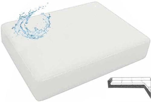 Wasserdicht Outdoor Sofa Sitzkissenbezug 1/2/4er Set mit Reißverschluss Kissenbezüge Abnehmbar Terrassenstuhl Sofakissen Bezug für Gartenpolster L Form Couch Überzug(B8,33x65x10cm(1pc)) von seokor