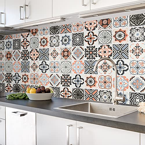 Mosaik Folie Fliesenfolie Küchenrückwand Fliesenaufkleber 60 x 500cm Mosaikfliese Klebefolie Fliesen für Küche PVC Deko Fliesenfolie Kacheldekor Type A von seonta