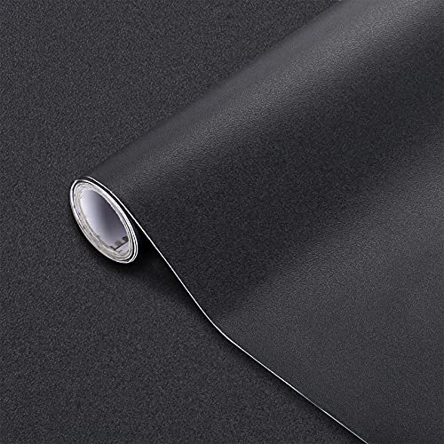 seonta Selbstklebende Klebefolie Schwarz matt Möbelfolie Klebefolie Folie für Möbel Küche Wand Kommode Schrank Tisch Wasserdicht Vinyl Dekofolie 61X500cm von seonta