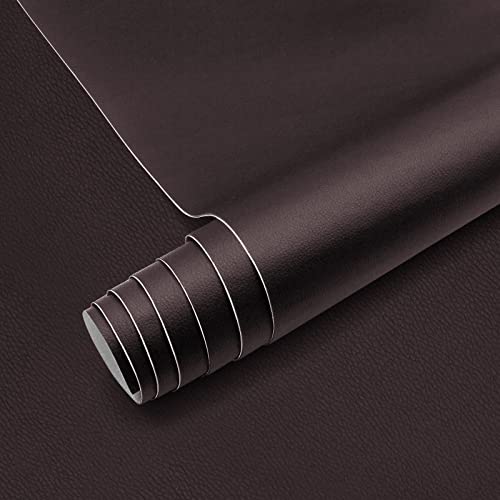 seonta Selbstklebende PU Lederfolie Möbelfolie Kunstleder Selbstklebende Brown Aufkleber Küchenschränke 40x300cm Lederreparatur Kit Selbstklebende Lederflicken von seonta