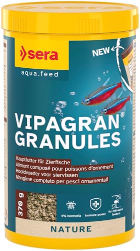 sera Vipagran Granules 1.000 ml (370 g) | Hauptfutter aus Softgranulat 4% Insektenmehl | Gesundes Wachstum & kräftige Entwicklung | Auch für Fische mit kleinem Maul | Ohne Farb- & Konservierungsstoffe sera Vipagran Granules 1.000 ml (370 g) | Hauptfutter aus Softgranulat 4% Insektenmehl | Gesundes Wachstum & kräftige Entwicklung | Auch für Fische mit kleinem Maul | Ohne Farb- & Konservierungsstoffe von sera