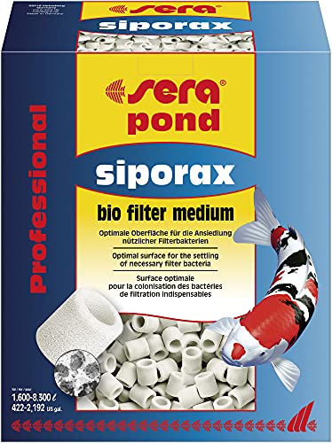 sera siporax Pond Professional 25mm 10 L (2kg) vollbiologisch selbst reinigendes Hochleistungs- Filtermaterial für alle Teichfilter, Gartenteich & Koi, Teich Wasseraufbereiter, entfernt Nitrit (NO2) von sera