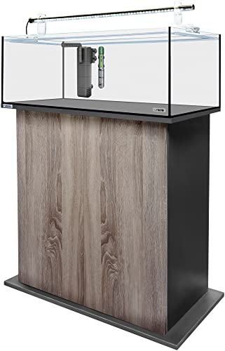 sera AquaTank 96 L mit Acryl Holder und 80 cm Unterschrank Walnut, Aquarium ein Komplettset mit LED Beleuchtung, Innenfilter und Heizer von sera