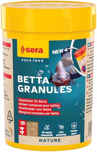 Betta Granules 100 ml | hauptfutter für kampffische | weiches feingranulat | enthält 50 mg/kg astaxanthin für die natürliche farbförderung von sera