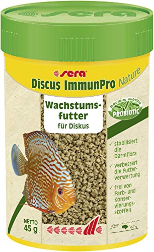 sera Discus ImmunPro Nature 100 ml (45 g) - Wachstumsfutter für Diskus mit Probiotikum, Diskus Futter von sera