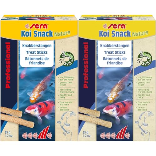 sera Koi Snack Nature 20 St (35 g) - Koifutter - der Snack zur Fütterung aus der Hand (Packung mit 2) von sera