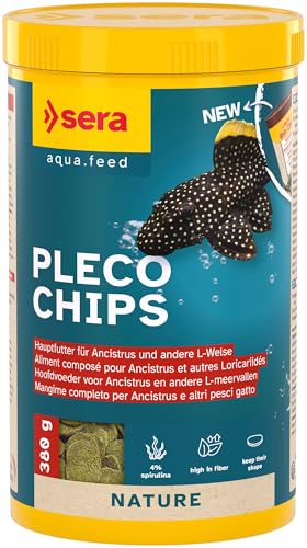 sera Pleco Chips 1.000 ml (380 g) | Formstabile Chips für den gesunden Wels | Hohe Futterverwertbarkeit | Futter für Zierfische | Fischfutter Made in Germany von sera
