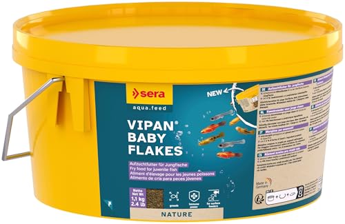 sera Vipan Baby Nature 1,3 kg (2 L) - Mikroflocken für Jungtiere, Jungfischfutter von sera