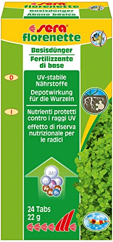 sera florenette 24 Tabs für prächtige Wasserpflanzen im Aquarium, mit Nährstoffdepot an der Wurzel, Dünger für die Wurzeln, für Aquarienpflanzen von sera