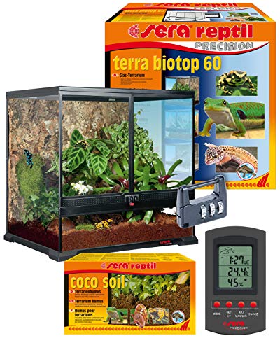 sera reptil terra biotop 60 - Modernes Glas-Terrarium zur Haltung von kleineren Reptilien (z. B. Zwerg-Bartagamen, Chamäleons), Amphibien (z.B. Frösche, Salamander) & diversen Wirbellosen von sera