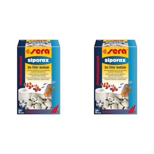 sera siporax Aquarium Filtermaterial 1000 ml (290g) | Maximale Optimierung der biologischen Filterung | Bio-Filter Medium | Biologische Filterung für Aquarien (Packung mit 2) von sera