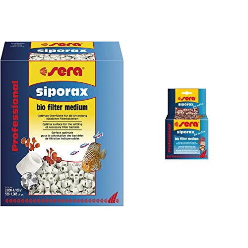 sera siporax Professional 10.000 ml (2,9 kg) Maximale Optimierung der biologischen Filterung & siporax bio active 210g (für 400l) die neue Art der Wasseraufbereitung, reduziert schon nach 24h Ammonium von sera