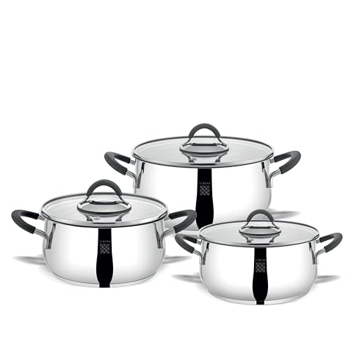 Serenk Modernist 6-teiliges Stahl-Kochgeschirr-Set, 18/10 Edelstahl, 18-22-26 cm Serenk Modernist 6-teiliges Stahl-Kochgeschirr-Set, 18/10 Edelstahl, 18-22-26 cm von serenk