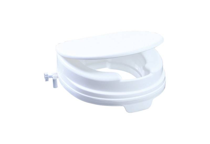 DocMed Toilettensitzerhöhung aus glattem Kunststoff Versiegelte Form, Max. Belastbarkeit: 200 kg, 10 cm, Erhöhung, mit Hygieneausschnitt, Made in Germany von DocMed