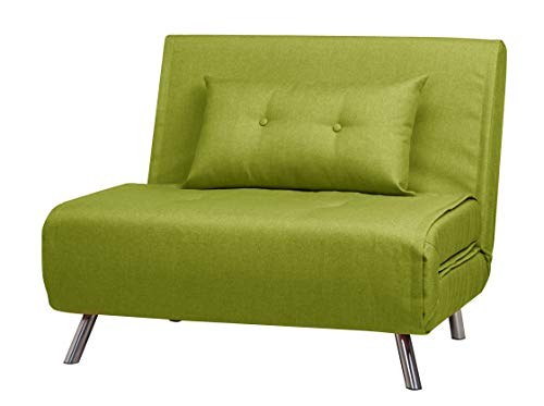 Schlafsessel Jugendsessel Gästebett Kindersessel Klappsessel Kunstleder und Stoff Beinen Maxi, grün (Stoff) von sesselseller 24