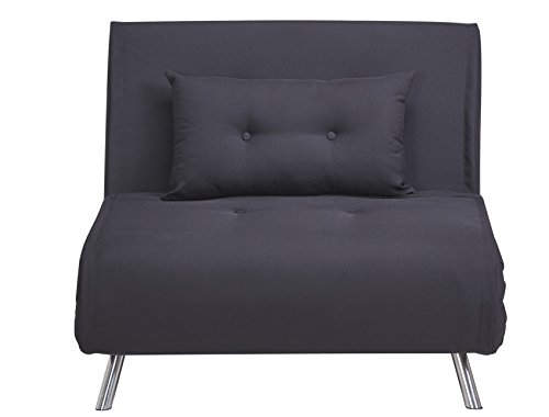 Schlafsessel Jugendsessel Gästebett Kindersessel Klappsessel Kunstleder und Stoff Beinen Maxi, schwarz (Stoff) von sesselseller 24