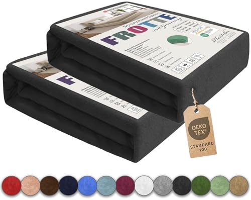 Sesto Senso 2 Pack Spannbettlaken 200x200cm Graphit für Topper Frottee mit Gummizug 100% Baumwolle Sesto Senso 2 Pack Spannbettlaken 200x200cm Graphit für Topper Frottee mit Gummizug 100% Baumwolle von sesto senso