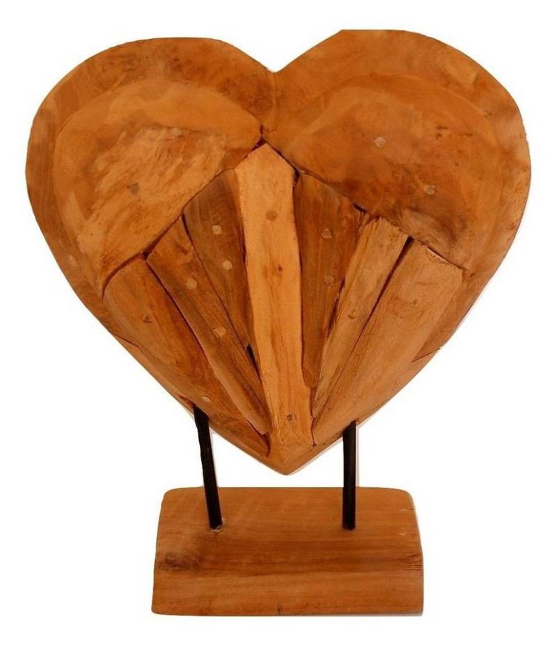 sesua Dekoobjekt Holzherz Teak Holz natur massiv Herz Teakherz Dekoherz von sesua