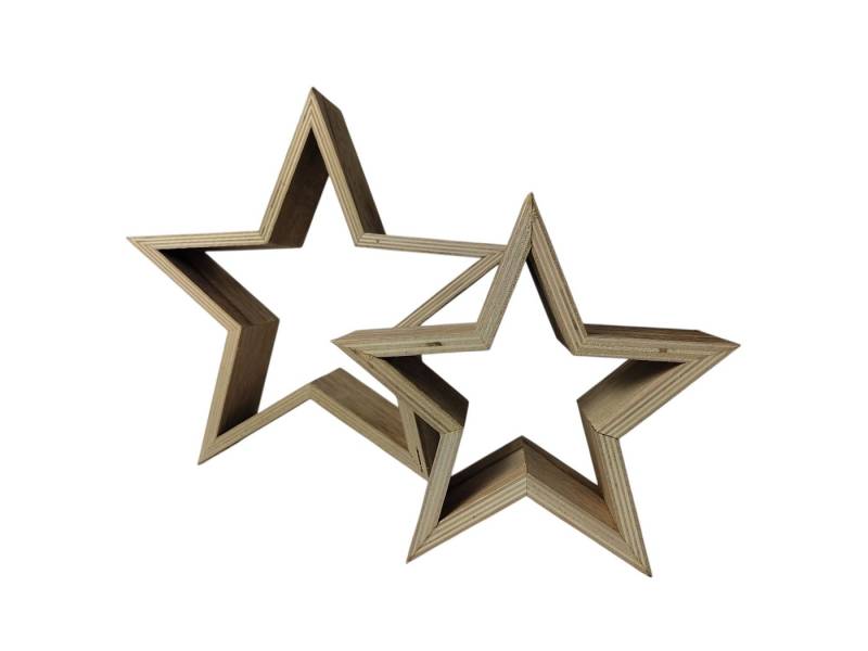 sesua Dekostern Holzstern Dekostern Weihnachtssterne 2er Set (22cm/17cm) von sesua