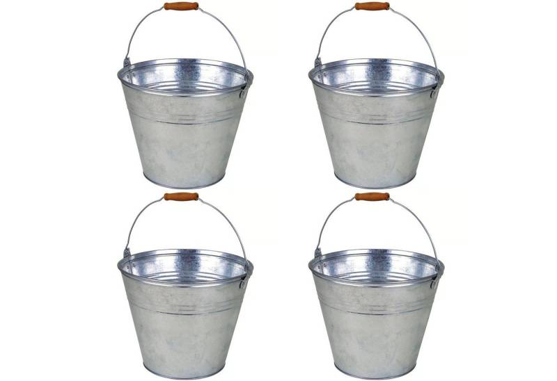 sesua Eiseimer Zinkeimer Metalleimer 10 Liter 27 x 25 cm Bierkühler mit Holzgriff von sesua