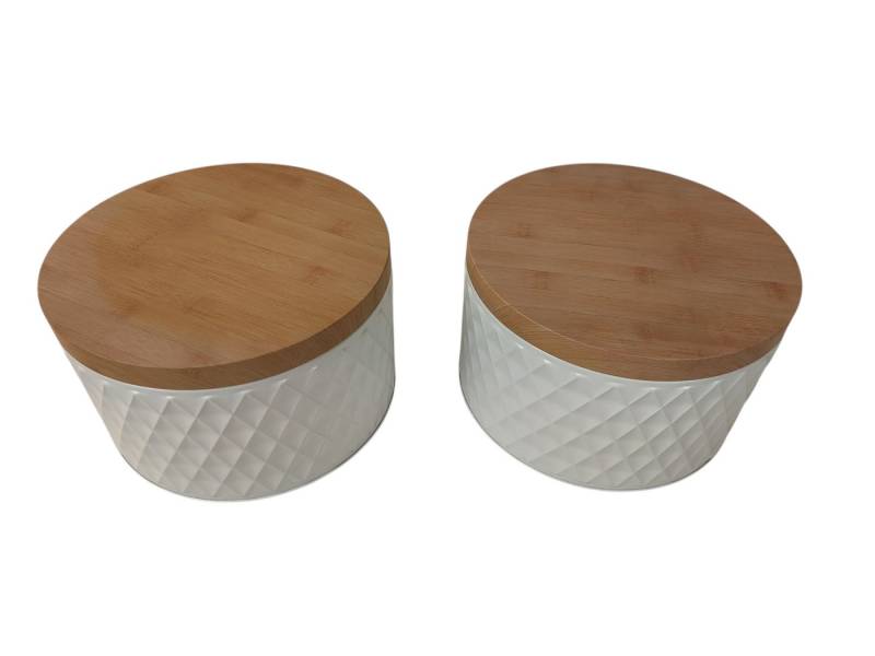 sesua Keksdose Metallvorratsdose 2er Set mit Bambusoptik-Deckel Keksdose 20 x 12 cm sesua Keksdose Metallvorratsdose 2er Set mit Bambusoptik-Deckel Keksdose 20 x 12 cm von sesua