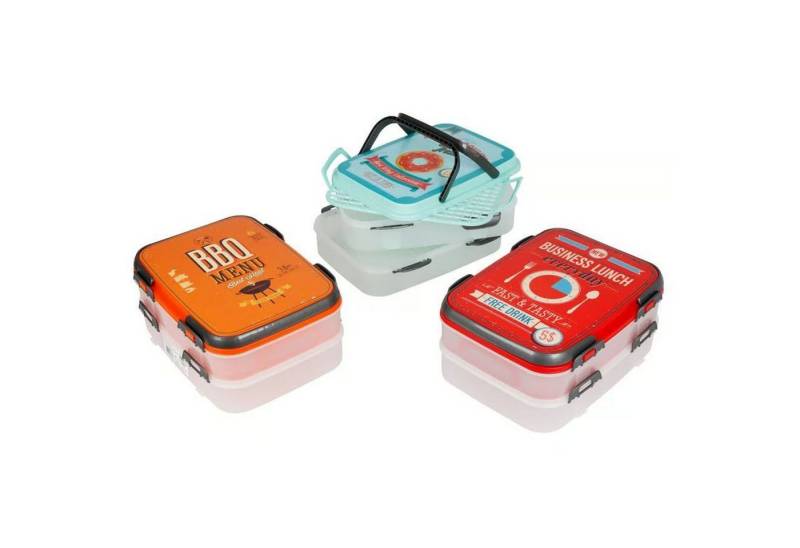 sesua Kuchentransportbox Partycontainer 2 Etagen Transportbox Lunchbox rot von sesua