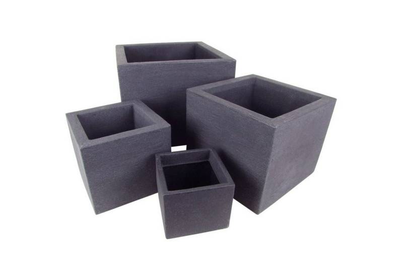 sesua Pflanzkübel Kubus 4er Set anthrazit quadratisch rechteckig (4 St., 4er Set) von sesua