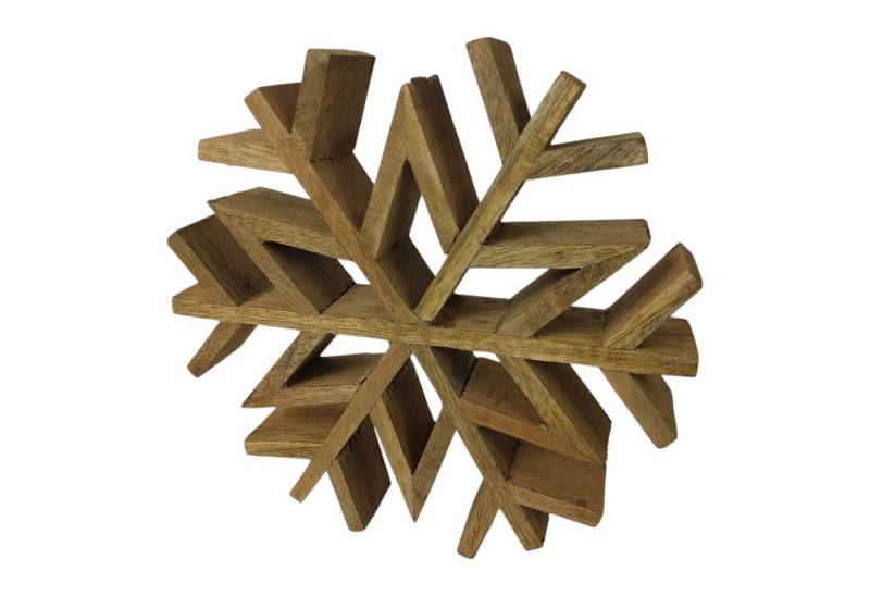 sesua Weihnachtsfigur Deko-Schneeflocke aus Mangoholz Naturfarben 20 x18 x 3,5 cm (1 St) von sesua