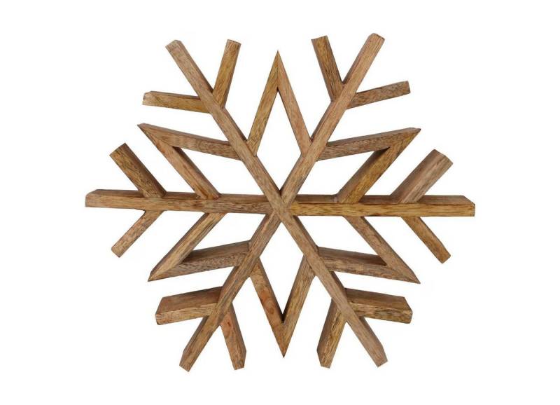 sesua Weihnachtsfigur Deko-Schneeflocke aus Mangoholz Naturfarben 25 x 22 x 3,5 cm (1 St) von sesua