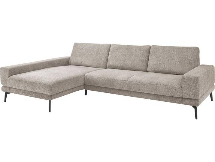 Ecksofa, Bouclé, Grau (Kama Stone) 293×180 cm, Federkern, Modern, Set One by Musterring von set-one-by-Musterring