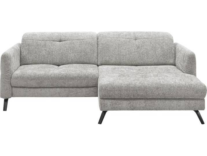 Ecksofa SO 4400 V , grau (hellgrau), B:259cm H:84cm T:167cm, 100% Polyester, SET ONE BY MUSTERRING, Sofas, wahlweise mit motorischer Bettfunktion & Kopfverstellung, Fuß schwarz von set-one-by-Musterring