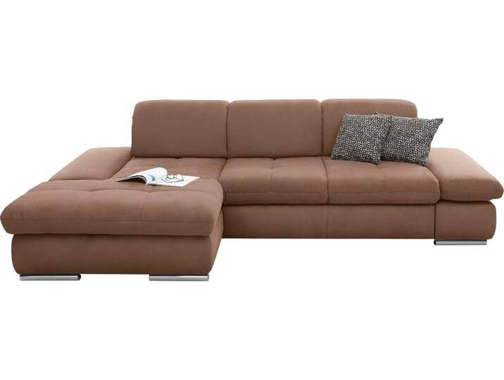 Ecksofa SO4100 V , braun, B:284cm H:80cm T:190cm, SET ONE BY MUSTERRING, Sofas, mit verstellbaren Kopfteilen, wahlweise mit Funktionen, Cord-Bezug von set-one-by-Musterring