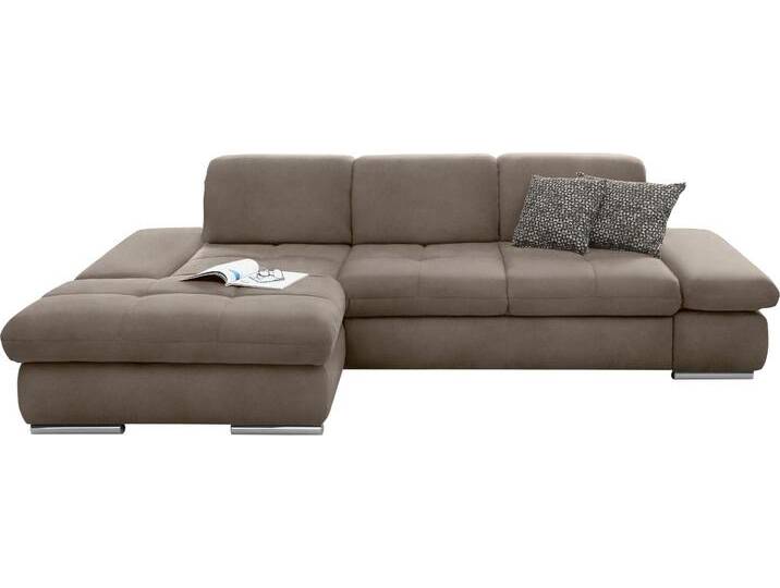 Ecksofa SO4100 V , braun (savannah), B:284cm H:80cm T:190cm, SET ONE BY MUSTERRING, Sofas, mit verstellbaren Kopfteilen, wahlweise mit Funktionen, Cord-Bezug von set-one-by-Musterring