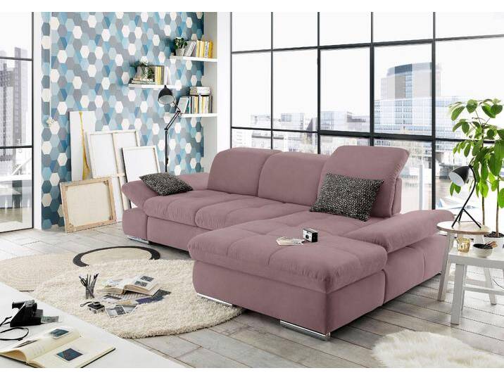 Ecksofa SO4100 V , lila (flieder), B:284cm H:80cm T:190cm, SET ONE BY MUSTERRING, Sofas, mit verstellbaren Kopfteilen, wahlweise mit Funktionen, Cord-Bezug von set-one-by-Musterring