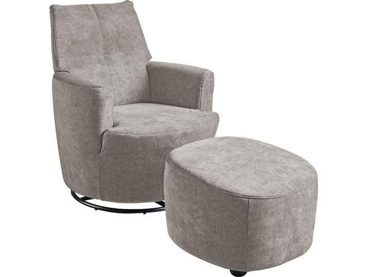 Relaxsessel SO 1450 , beige (beigegrau fzr 149), B:80cm H:96cm T:88cm, Samtstoff FZR (100% Polyester), SET ONE BY MUSTERRING, Sessel, mit Dreh- und Wippfunktion, inklusive Hocker von set-one-by-Musterring