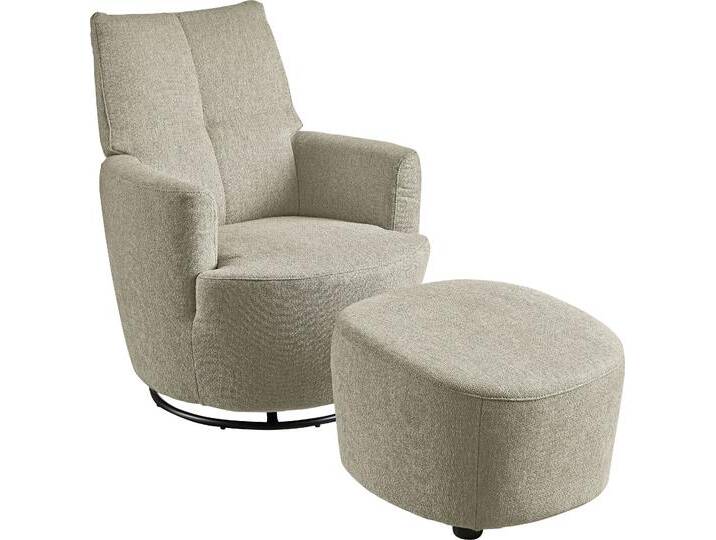 Relaxsessel SO 1450 , grau (beigegrau tcm 149), B:80cm H:96cm T:88cm, Struktur fein TCM (100% Polyester), SET ONE BY MUSTERRING, Sessel, mit Dreh- und Wippfunktion, inklusive Hocker von set-one-by-Musterring