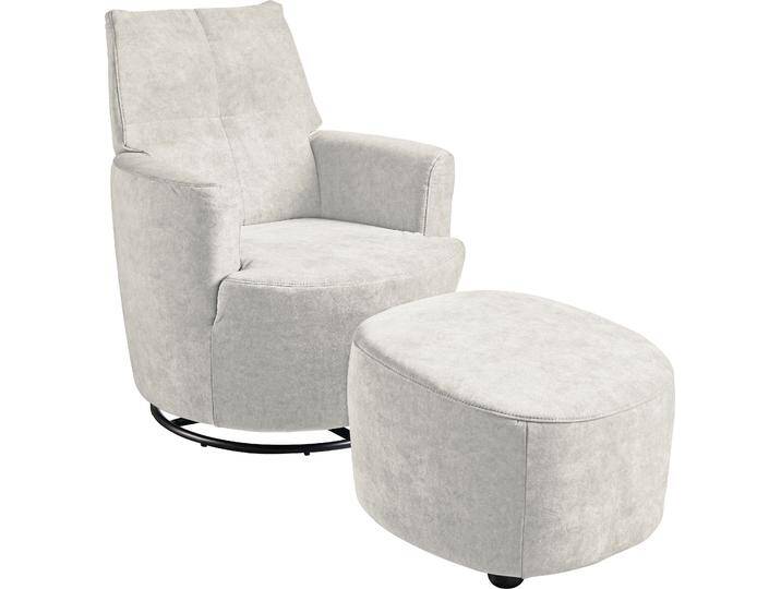 Relaxsessel SO 1450 , grau (hellgrau fzr 19), B:80cm H:96cm T:88cm, Samtstoff FZR (100% Polyester), SET ONE BY MUSTERRING, Sessel, mit Dreh- und Wippfunktion, inklusive Hocker von set-one-by-Musterring