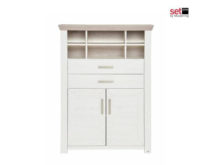 Set one by Musterring York Highboard Nr. 16 in Pino Aurelio Nachbildung Absetzung Eiche-Nelson Nachbildung im Landhausstil von set-one-by-Musterring