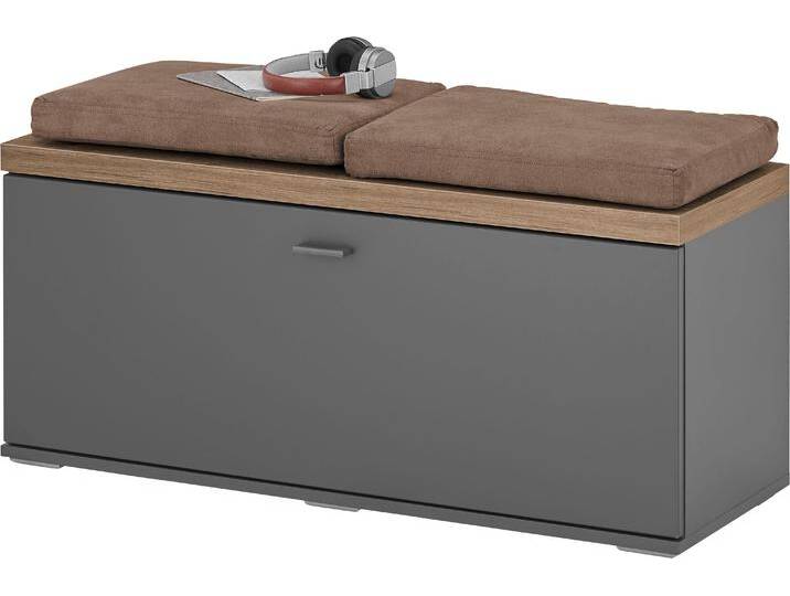 Sitzbank Lancaster Dielen , grau (grau anthrazit mit eiche ribbeck), B:100cm H:43,6cm T:37,2cm, SET ONE BY MUSTERRING, Sitzbänke, mit einer Klappe, in zwei Farben erhältlich, B 100 x H 44 cm von set-one-by-Musterring