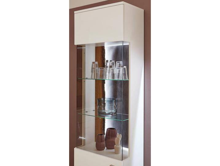 Vitrine TACOMA , weiß (weiß arctic hochglanz), Türanschlag rechts, SET ONE BY MUSTERRING, Schränke, Typ 01, Höhe 207, 4 cm, mit getönter Glastür von set-one-by-Musterring