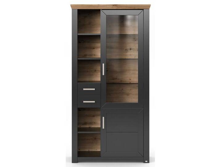 Vitrine YORK 06 anthrazit /Eiche Artisan von set-one-by-Musterring