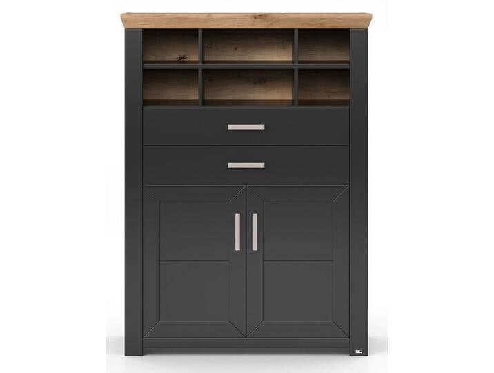 Vitrine YORK 16 anthrazit /Eiche Artisan von set-one-by-Musterring