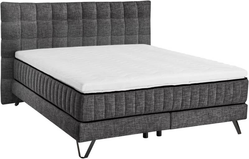 set one by Musterring Boxspringbett Baldwin, mit Duo-Matratze, Kopfteil mit quadratischer Steppung, 180 x 200 cm von set one by Musterring