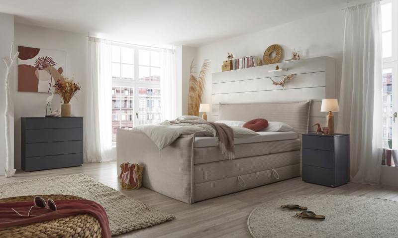 set one by Musterring Boxspringbett Florida, in modernem Cord-Bezug, mit Bettkasten, in 3 Größen erhältlich set one by Musterring Boxspringbett Florida, in modernem Cord-Bezug, mit Bettkasten, in 3 Größen erhältlich von set one by Musterring