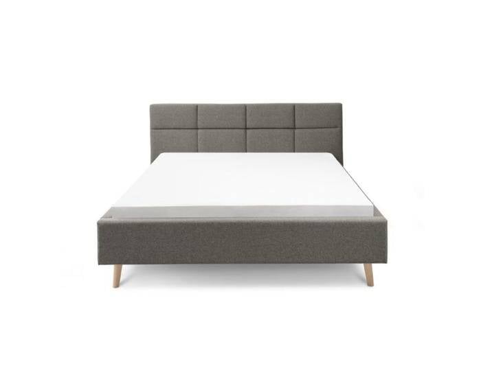 set one by Musterring Cary Polsterbett inkl. Lattenrost und Matratze - Textilgewebe Faro 24 anthrazit , Holz eichefarbig , 180 x 200 , H2/H3 von set-one-by-Musterring