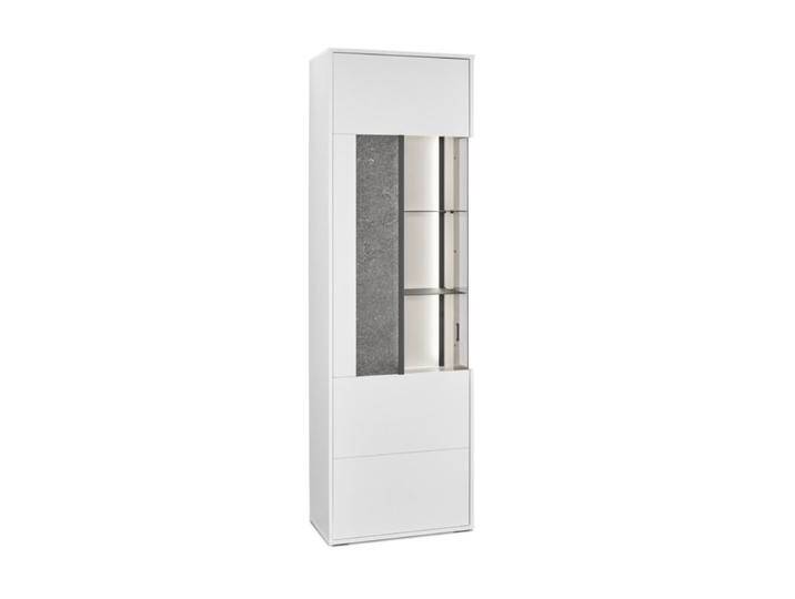 set one by Musterring Deltona Vitrine Type 01 oder 02 - optional mit LED-Beleuchtung - Dekor weiß matt, Zierelement Black Pearl Sandstone , Türanschlag links , inkl. Beleuchtung set one by Musterring Deltona Vitrine Type 01 oder 02 - optional mit LED-Beleuchtung - Dekor weiß matt, Zierelement Black Pearl Sandstone , Türanschlag links , inkl. Beleuchtung von set-one-by-Musterring